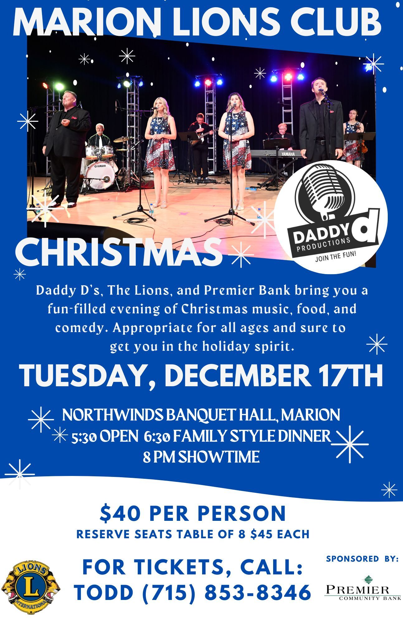 Marion Lion's Christmas Tuesday, Dec 17th